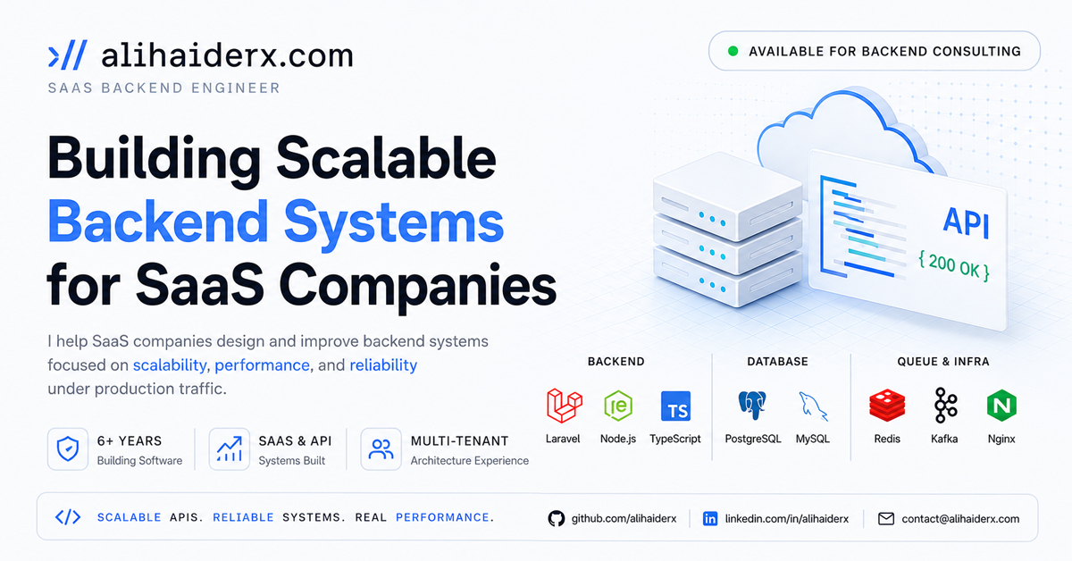 SaaS Backend Engineer – Scalable Systems & APIs | Ali Haider